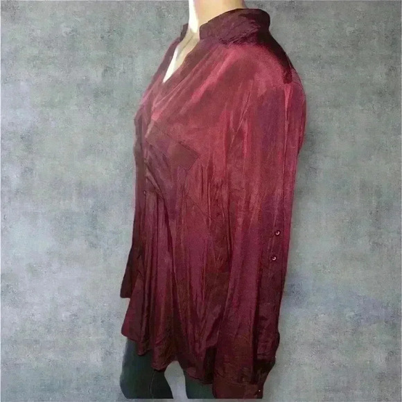 NWT New York & Company silk business casual long sleeve button down top XXL - Picture 2 of 7